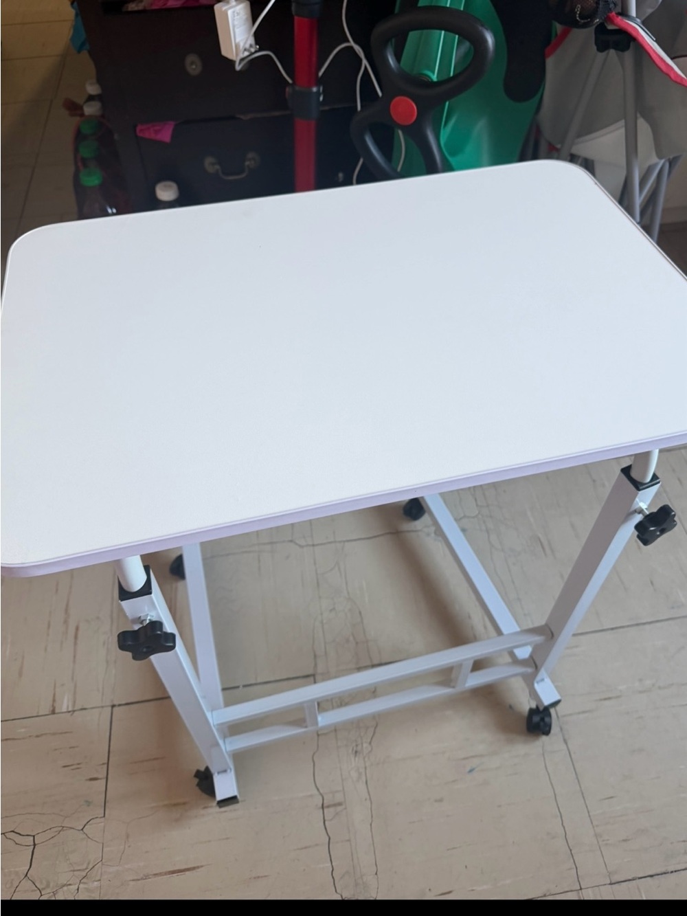 White Adjustable Tablet/Accessory Stand Table - Unbranded